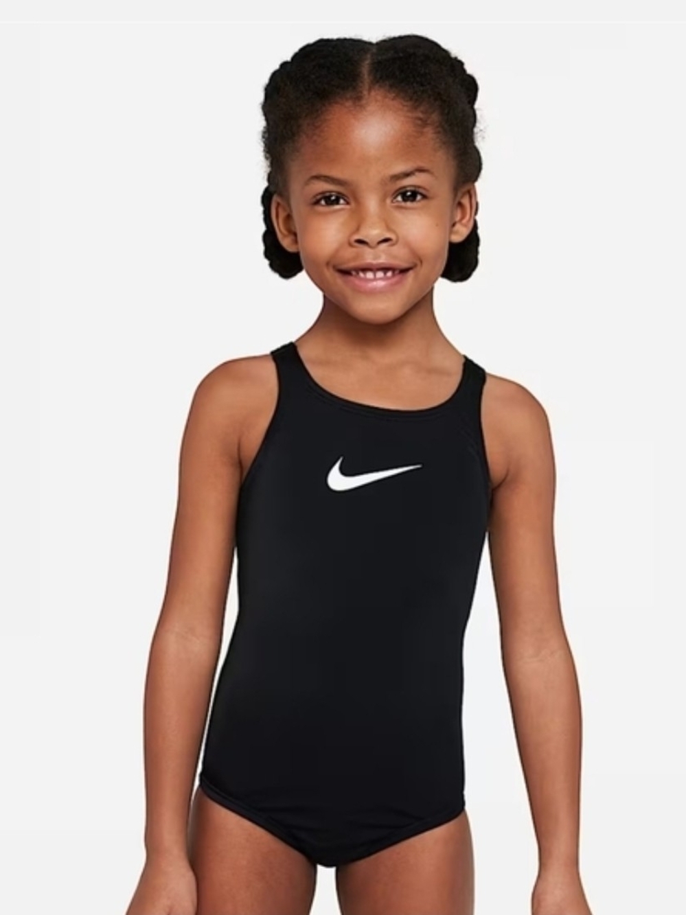 NIKE Kids' Black Logo One-Piece Swimsuit